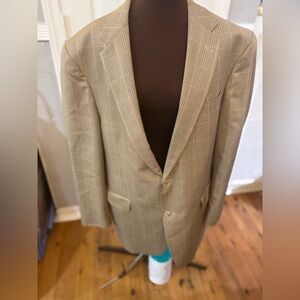 Hart Schaffner Marx Beige Checkered Blazer
